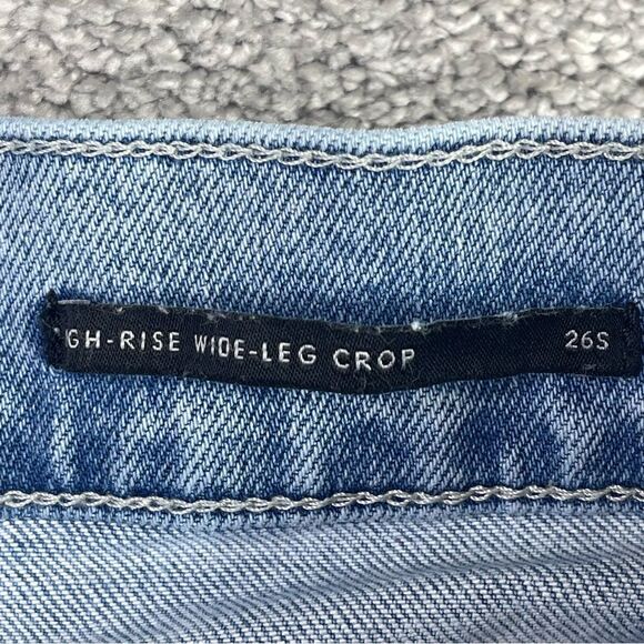 Banana Republic Jeans Women’s 26 Short Blue Cropped Wide Leg High Rise Denim - Picture 6 of 12